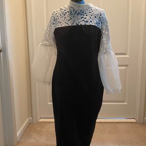 Black and white fitted dress